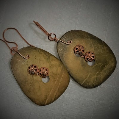 Copper Coconut Earrings